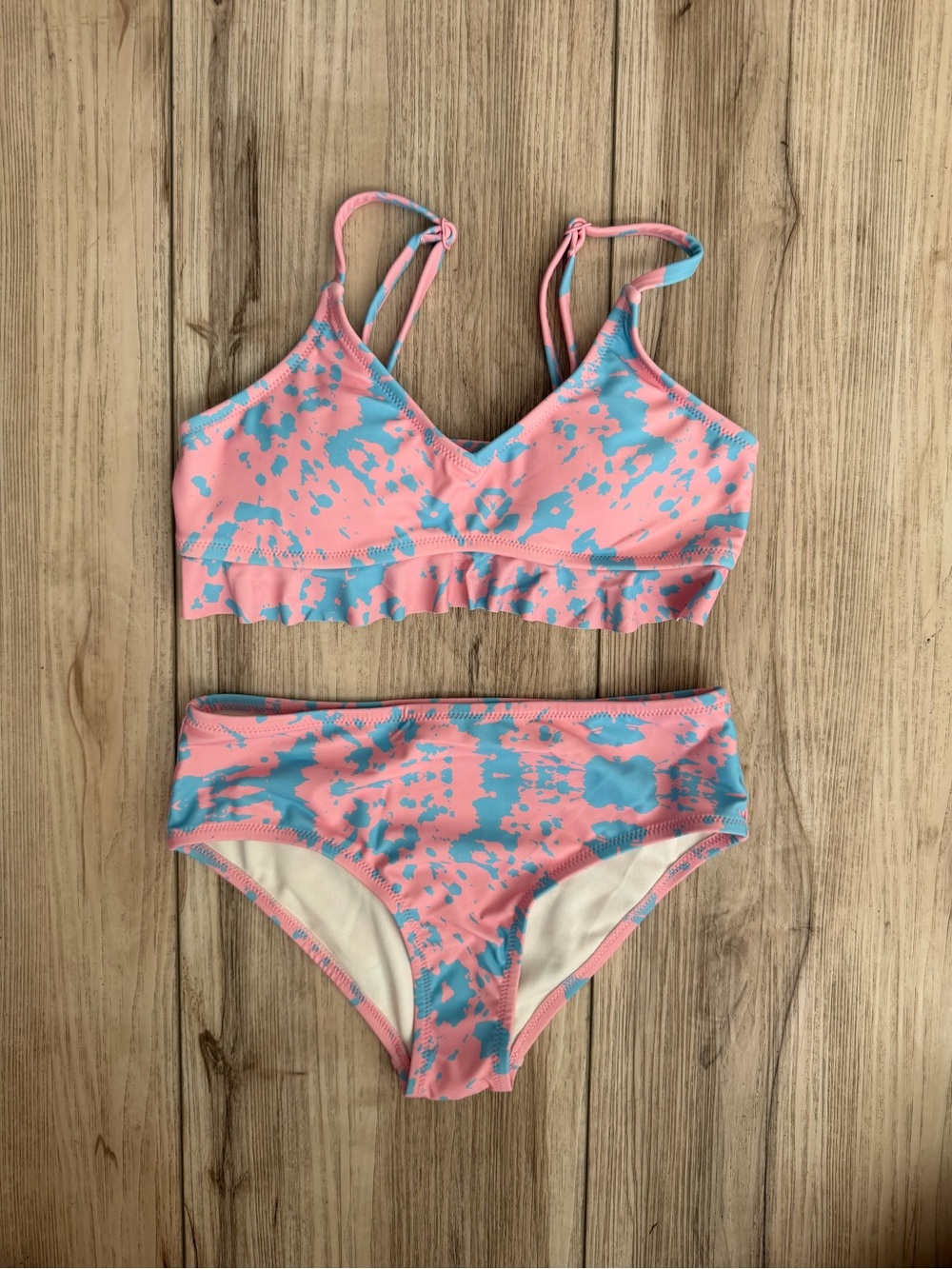 Girls Pink & Blue Two-Piece Swim Set